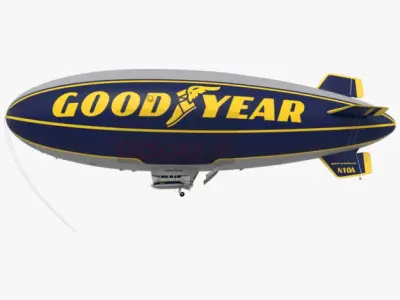 Good Year Blimp zeppelin - 02 3D model