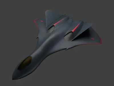 Stealth fighter jet spaceship like 3D model