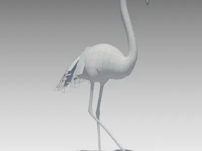 Flamingo Animated Low-poly 3D model