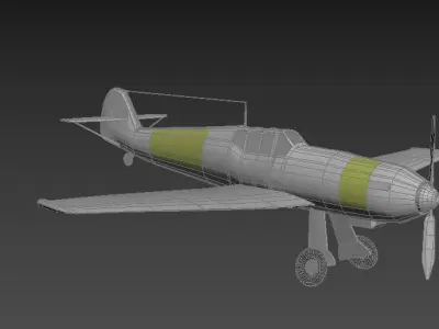 BF-109 F wwii fighter plane Low-poly 3D model
