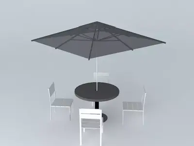 Set table and chairs Technicolor Tidelli Free 3D model
