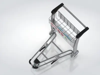 Airport Trolley Low-poly 3D model