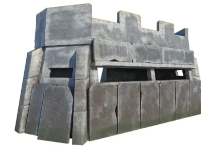 Small Bunker Low-poly 3D model