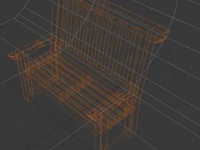 Wooden bench Free low-poly 3D model shop