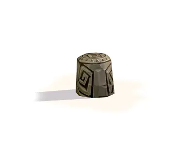 Handpaint Cartoon Stone Memorial Totem Symbol Low-poly 3D model