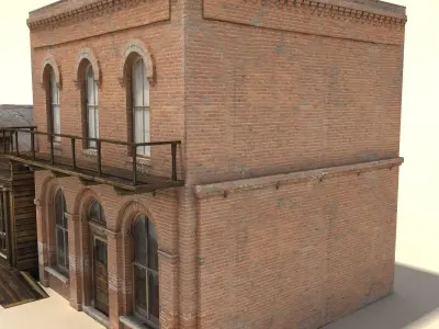 Low Poly Wild West Buildings2 Low-poly 3D model