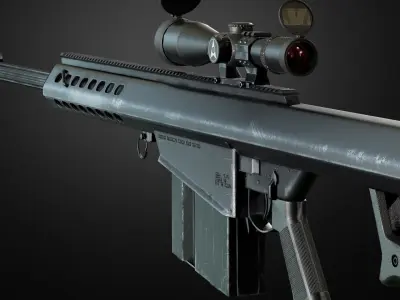 M82 Barrett Low-poly 3D model