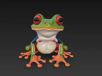 Frog Poisonous Realistic 3D Model Basic - Low Poly Realistic Low-poly 3D model