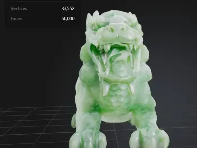 Jade Imperial Guardian Lion 3D model