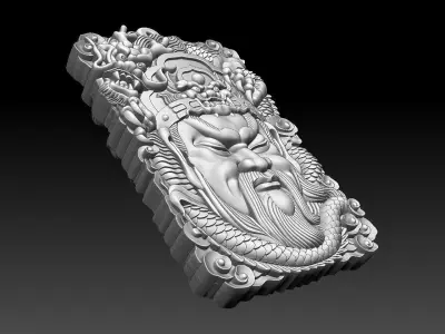 HM Guangong Dragon Keychain 3D print model