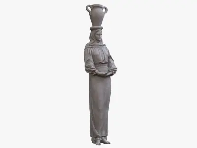 Woman with Jug on Head v2 3D model
