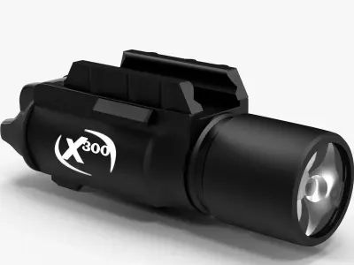 Pistol Flashlight X300 Low-poly 3D model