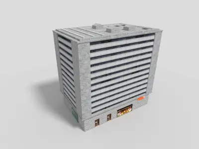 low poly office building Low-poly 3D model