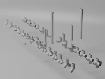 PVC pipes 3D model