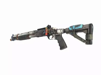 Sci Fi wasteland style shotgun 3D model