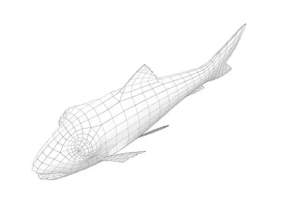 Banded Leporinus Fish Animated Low-poly 3D model