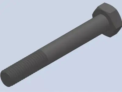 Bolt Partial Thread Hexagonal Head M8x60mm 3D model