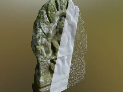 Scanned Stone Plate Low-poly 3D model