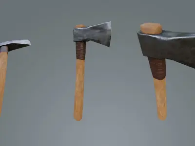 Simple Old Axe Free low-poly 3D model