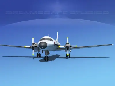 Convair CV-580 Pacific Western 3D model