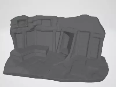 WW1 Trench Battlefield Diorama 3D print model