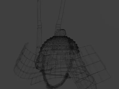 Japanise Armor Helmet 3Dmodel 3D model