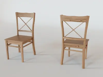 3D classic wooden chairs and stools Free 3D model