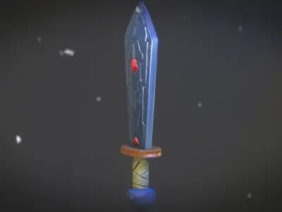 Fantasy magic sword Free low-poly 3D model