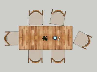 Dining Set B2C Villa 3D model
