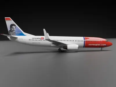 Boeing 737-800 Norwegian Airlines Livery  3D model