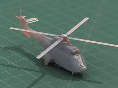 AS532 Cougar Military Helicopter 3D Print Model Kit 3D print model
