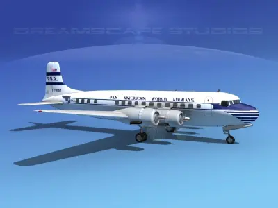 Douglas DC-6 Pan American 3D model