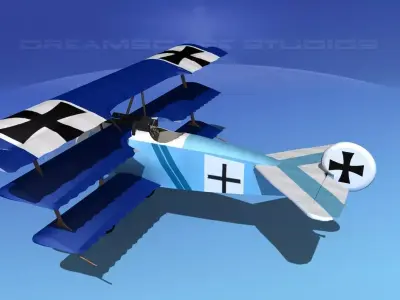 Fokker DR-1 Triplane V08 3D model