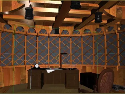 Old Ship Cabin 3D model