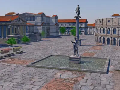 Classic romanic city 3D model