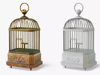 Birdcage Neoclassical Low-poly 3D model