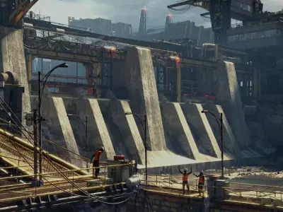 Industrial Wasteland KitBash Set Free 3D model