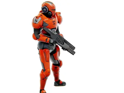 CYBER SOLDIER F-3000 Rigged for Unreal Engine - Unity - MIXAMO  3D model
