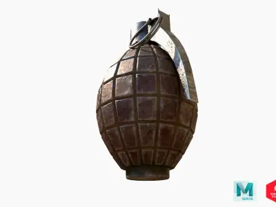 Bomb 3d Model grenade Low-poly 3D model