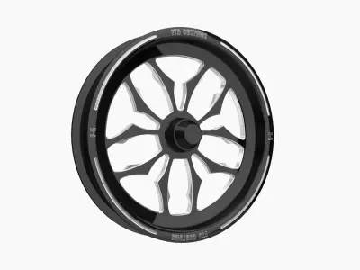 FTD Customs F5 Thrasher dragster spindle front wheel Low-poly 3D model