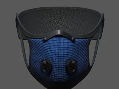 Gas mask fabric futuristic protection isolated military  Low-poly 3D model