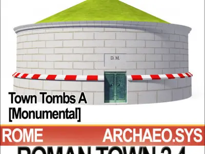 Roman Town Monumental Tombs A 2 4 Low Poly 3D model