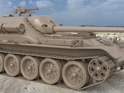 Tank Uralmash SU 101  Clay VRay 3D model