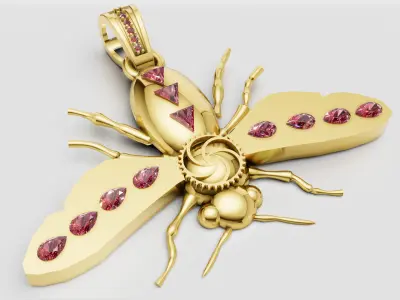 mosquito gold pendant 3D print model