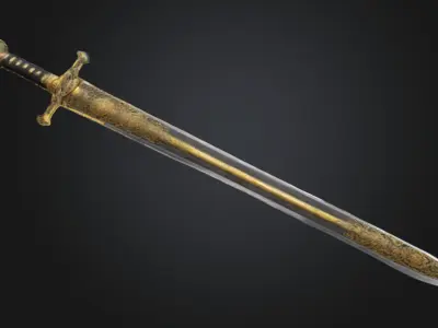 Chinese ancient dynasty sword 3D model Low-poly 3D model