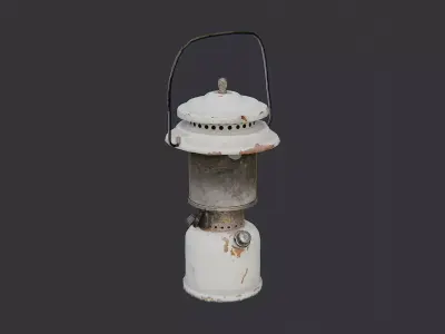 Gas Lantern on Trench Blue Metal Low-poly 3D model