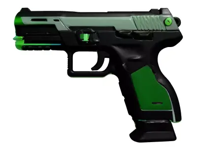SciFi Handgun with Laser Sight 3D model