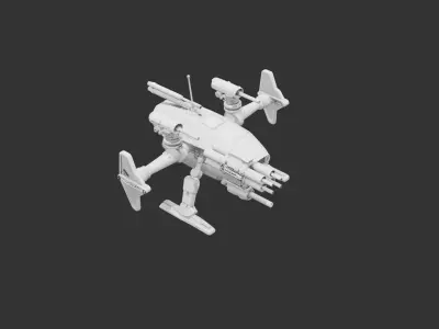 Ravager War Drone Low-poly 3D model