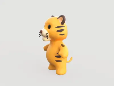 Little animal baby - Tiger cute - Character021  Low-poly 3D model