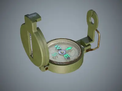 Compass military Low-poly 3D model
